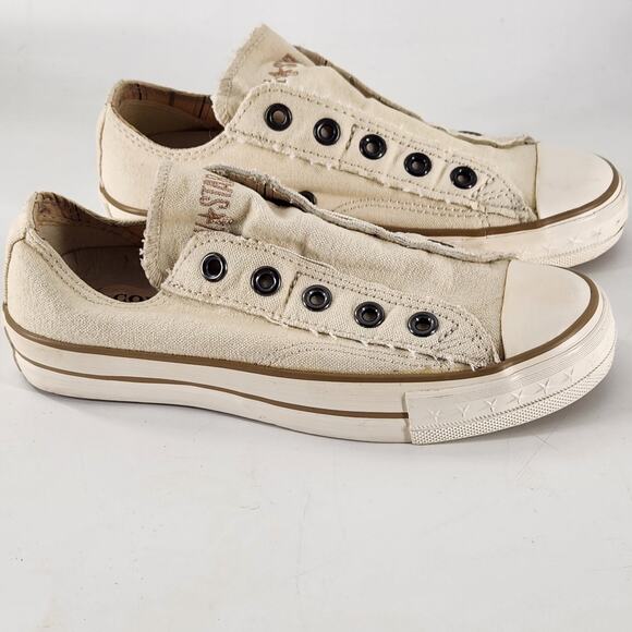 Converse Chuck Taylor John Varvatos Slip On No Lace Sneakers Unisex Beige M3 W5 - Picture 1 of 7